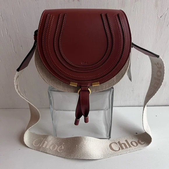 Chloé Marcie Linen & Leather Crossbody Bag - Picture 4 of 17